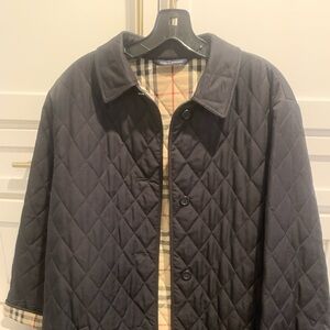 Nice size 8 woman’s black Burberry quilted jacket